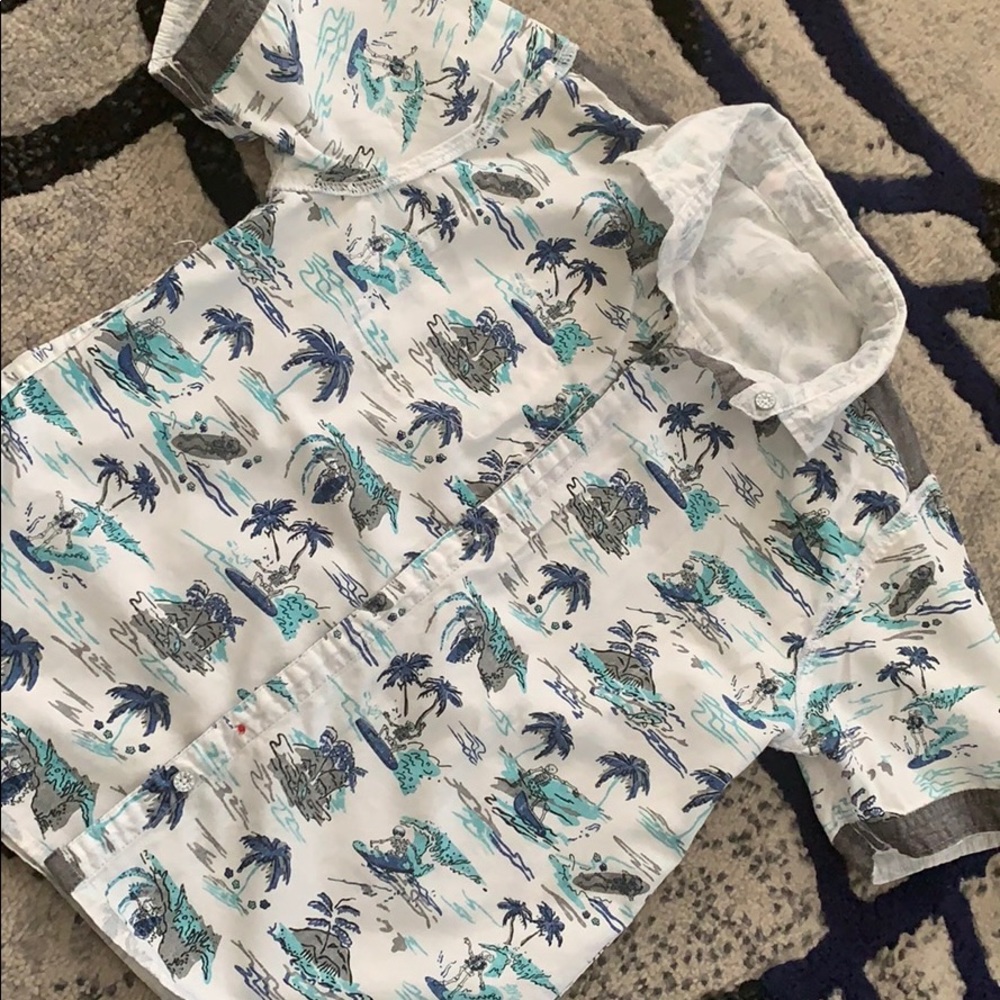 Boys skull Island Collar Shirt